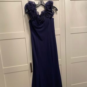 Aidan Maddox navy blue evening gown worn once